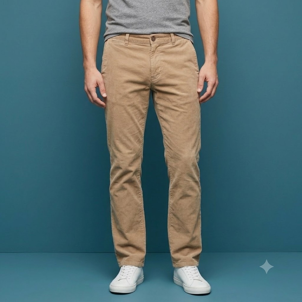 Bonobos Corduroy Pants Men's 31x32 Tan Straight Fit Stretch Cotton